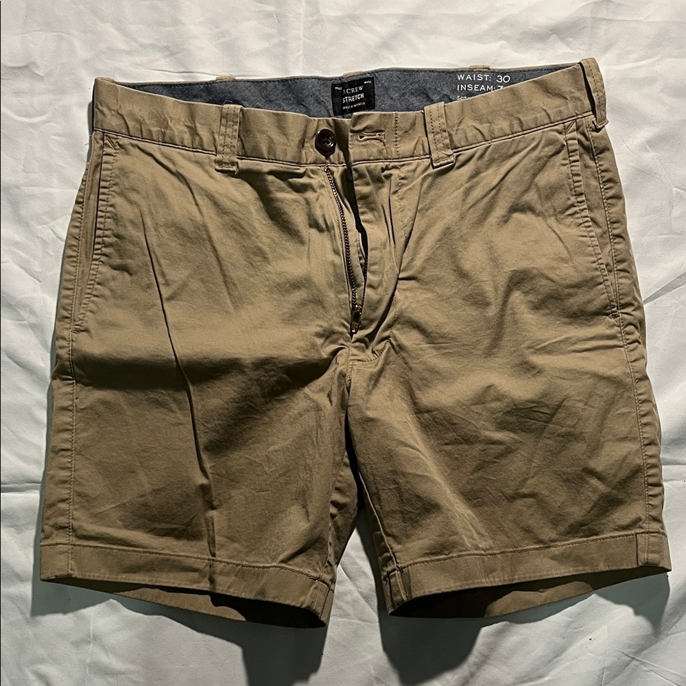 J.Crew 7in Tan Flat Front Shorts Men's Sz 30